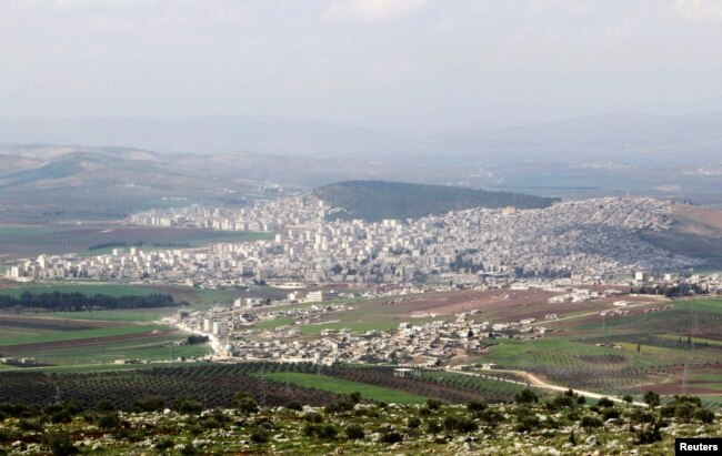 A general view shows the Kurdish city of Afrin, in Aleppo's countryside, March 18, 2015.