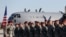 FILE - Members of the U.S. Army 173rd Airborne Brigade attend a welcome ceremony upon their arrival at a Lithuanian air force base in Siauliai, Lithuania, April 26, 2014. Troops from the brigade will be among those participating in exercises Rapid Trident