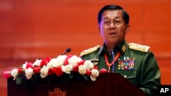 Le général Min Aung Hlaing, chef de l'armée, Naypyidaw, Birmanie, le 13 février 2018. 