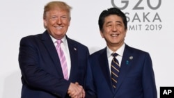 特朗普总统在大阪会见日本首相安倍晋三（2019年6月28日）