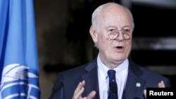 Wakilin Majalisar Dinkin Duniya Staffan de Mistura dake shiga tsakanin gwamnatin Syria da masu hamayya