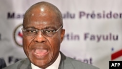 L'opposant congolais Martin Fayulu lors d'une conférence de presse, à Kinshasa, le 18 janvier 2019.