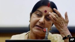Menteri Luar Negeri India, Sushma Swaraj (foto: dok).