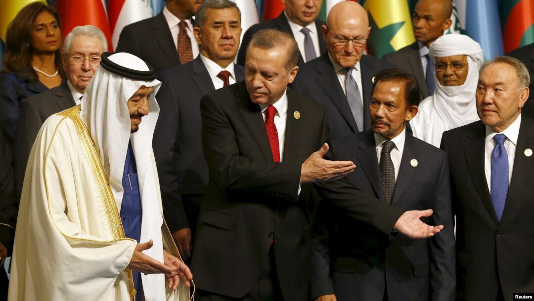 Turkish President Tayyip Erdogan with King Salman of Saudi Arabia