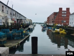 Fisherman’s Wharf is seen in Portland, Maine. (J.Taboh/VOA)