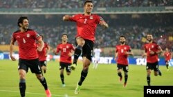 'Yan wasan Egypt suna murnar lashe wasansu a gasra AFCON