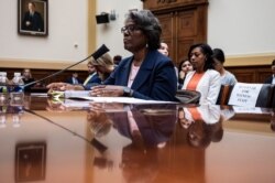 U.S. Ambassador to the United Nations Linda Thomas-Greenfield testifies before the House Foreign Affairs Committee on Capitol Hill in Washington on June 16, 2021.