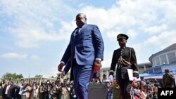 Le président élu Félix Tshisekedi pendant la cérémonie de son investiture comme président de la République démocratique du Congo (RDC), à Kinshasa le 24 janvier 2019. (Photo de TONY KARUMBA / AFP)