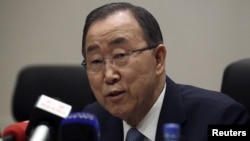 FILE - United Nations Secretary General Ban Ki-moon.