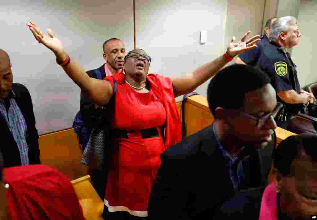 Botham Jean's mother, Allison Jean, rejoices in the courtroom after ex-police officer Amber Guyger was found guilty of murder, in Dallas, Texas. Guyger shot and killed Botham Jean, an unarmed 26-year-old neighbor in his own apartment last year.