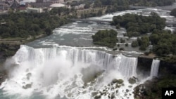 This file photo shows the American side of the falls as seen from Niagara Falls, Ontario.