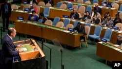 El canciller ruso se dirige a la Asamblea General de Naciones Unidas.