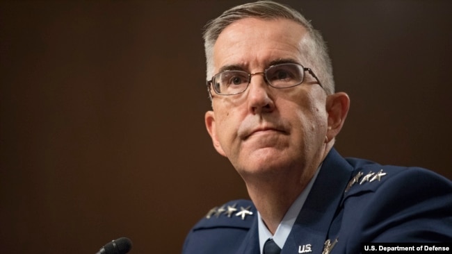 美軍參謀長聯席會議副主席、空軍上將海騰(General John Hyten) (美國國防部2019年7月30日照片)