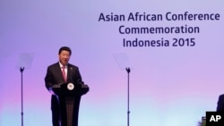 Chủ tịch Trung Quốc Tập Cận Bình phát biểu tại Hội nghị thượng đỉnh Á-Phi ở Jakarta, Indonesia, ngày 22 tháng 4, 2015.