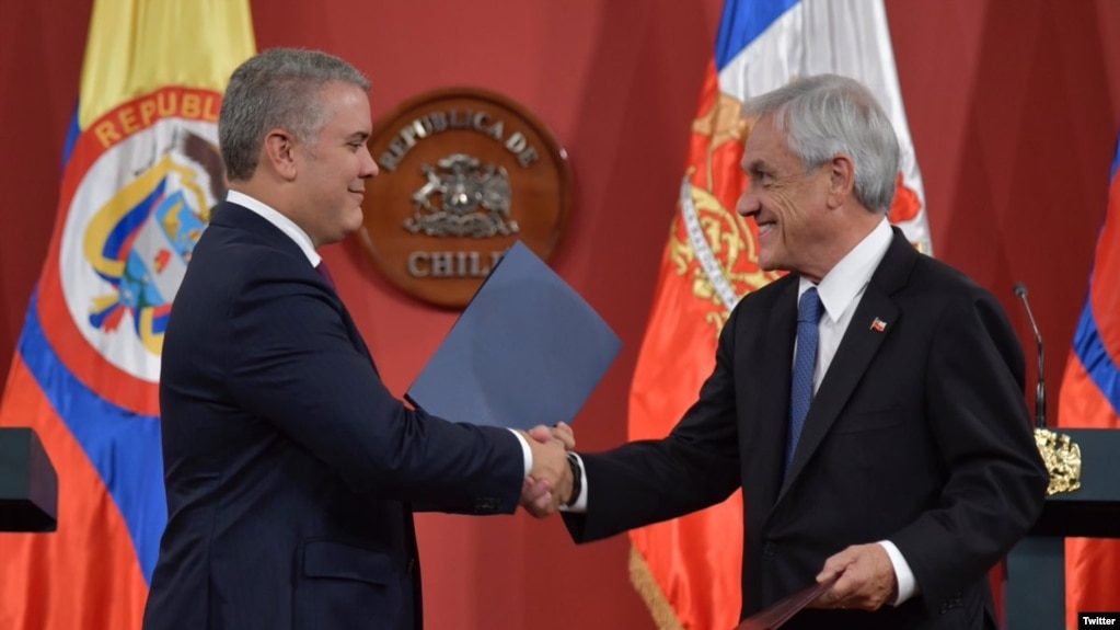 El presidente de Chile, Sebastián Piñera, y su homólogo colombiano, Iván Duque, son los impulsores de Prosur. Venezuela está en el centro de atención de los países reunidos el viernes 22 de marzo de 2019.