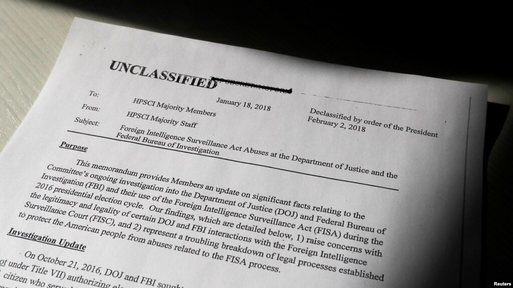 Republikanët bëjnë publik raportin që akuzon FBI-në dhe Dept. e Drejtësisë për njëanshmëri