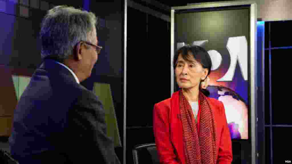 &ldquo;In building Democracy, we would like the United States to cooperate with us as good friends,&rdquo; Aung San Suu Kyi tells VOA Burmese Reporter Kyaw Zan Tha when asked about her message to the U.S. government during her visit.