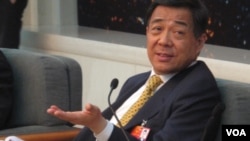 Bo Xilai at the Great Hall of the People during the annual National People’s Congress meeting in Beijing, March 2012. (Ming Zhang/VOA) 