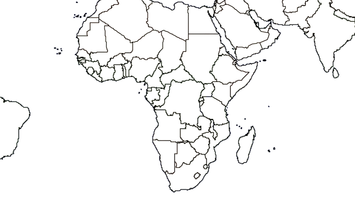 Пустая карта африки со странами