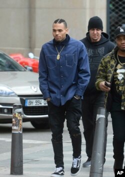 Chris Brown is seen in Paris, France, Jan. 22, 2019.