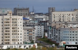 FILE - A general view shows the far northern city of Vorkuta, Russia, Sept. 16, 2018.