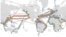 FILE - The world’s undersea cables as of 2015. (Image courtesy of TeleGeography)