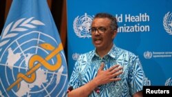 Tổng giám đốc WHO Tedros Adhanom Ghebreyesus, tham dự trực tuyến Đại hội đồng Y tế Thế giới lần thứ 73 ngày 19/5/2020.