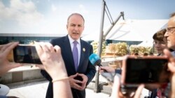 FILE — Micheal Martin, Ireland's minister of foreign affairs and defense speaks to the media during the COP27 summit, in Sharm el-Sheikh, Egypt, on November 7, 2022. 