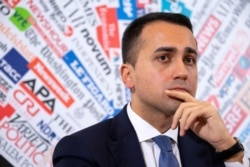 Italy's Foreign Minister Luigi Di Maio gives a press conference at the Foreign Press Association in Rome, Feb. 27, 2020.