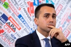 Italy's Foreign Minister Luigi Di Maio gives a press conference at the Foreign Press Association in Rome, Feb. 27, 2020.