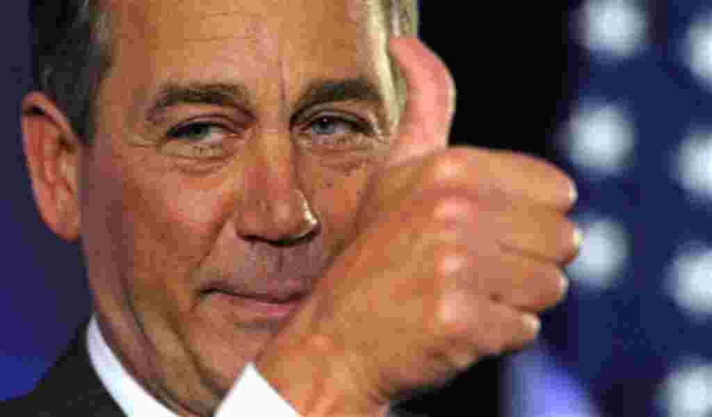 House Republican leader John Boehner of Ohio celebrates the GOP's victory that changes the balance of power in Congress and will likely elevate him to speaker of the House, during an election night gathering hosted by the National Republican Congressional