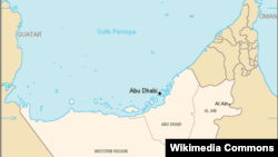 Lokasi Abu Dhabi di kawasan Uni Emirat Arab.