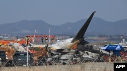 Epave de l'avion de la compagnie Jeju Air qui s'est écrasé à l'atterrissage dimanche