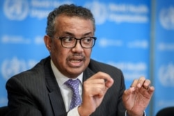 World Health Organization (WHO) Director-General Tedros Adhanom Ghebreyesus speaks during a daily press briefing on COVID-19 virus at the WHO headquarters in Geneva, March 9, 2020.