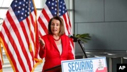 House Speaker Nancy Pelosi speaks during a news conference at the Federal Building in San Francisco, July 8, 2019. 