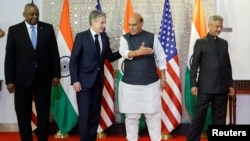 دیدار وزرای خارجه و دفاع ایالات متحده و هند در دهلی نو. ۱۰ نوامبر.