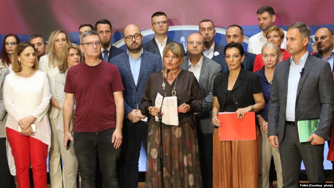 Konferencija za novinare opozicionih poslaničkih grupa u Skupštini Srbije (foto: Zoran Mrđa / FoNet)