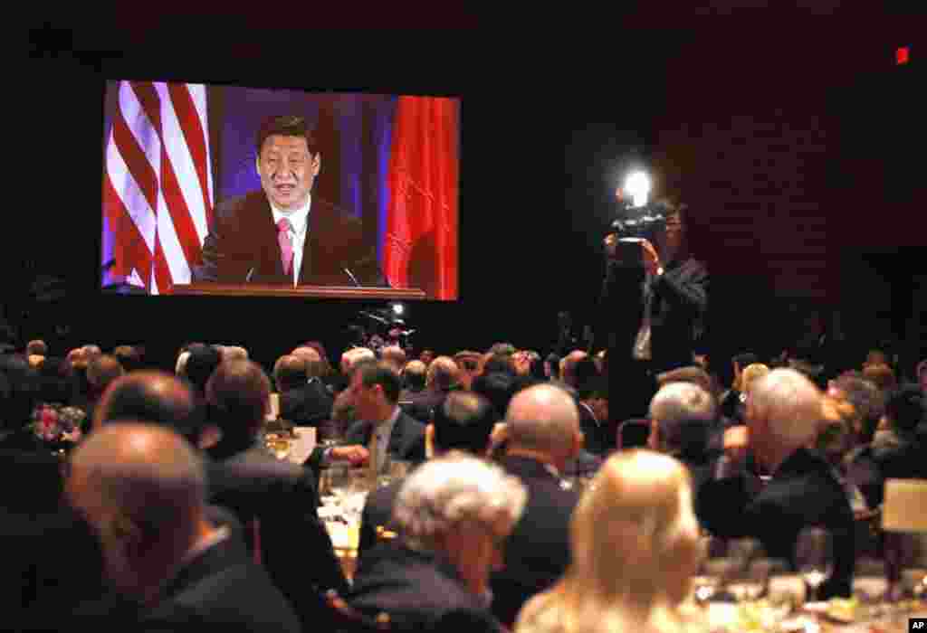 Xi Jinping speaks to the US-China Business Council in Washington, Wednesday, Feb. 15, 2012. (AP)