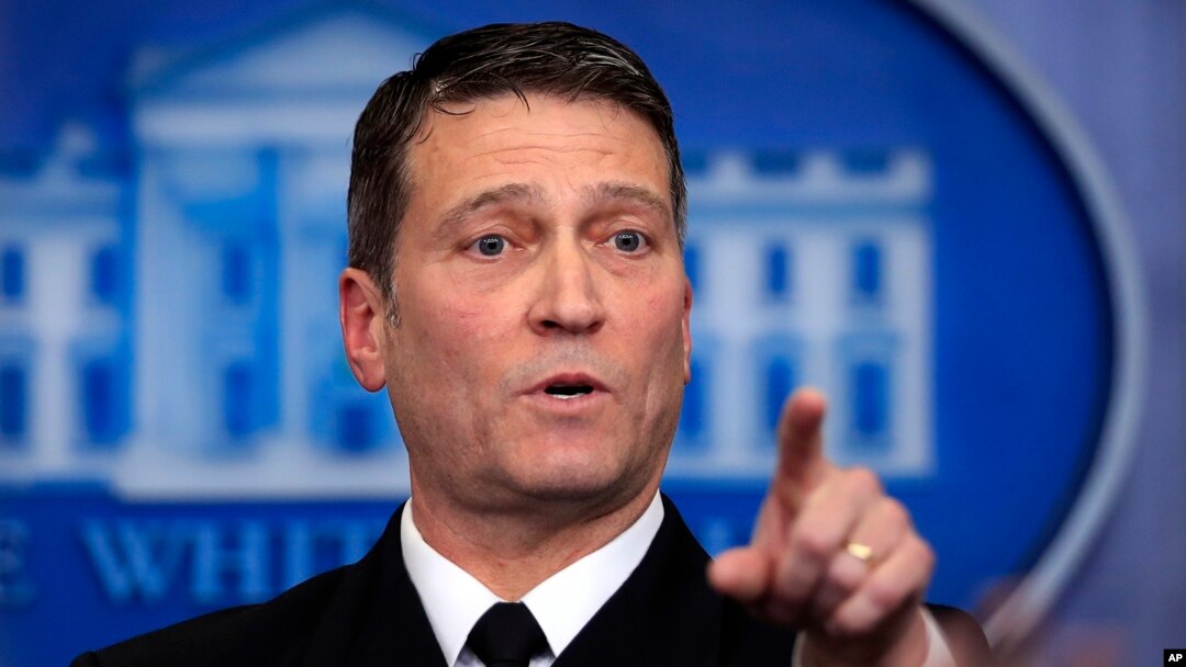 White House physician Dr. Ronny Jackson calls on a reporter during the daily press briefing at the White House, in Washington, Jan. 16, 2018.