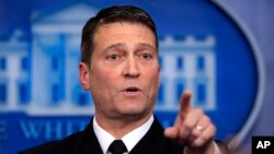 White House physician Dr. Ronny Jackson calls on a reporter during the daily press briefing at the White House, in Washington, Jan. 16, 2018.