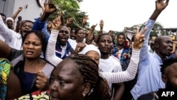 Des catholiques protestent dans les rues de Kinshasa, le 31 décembre 2017.