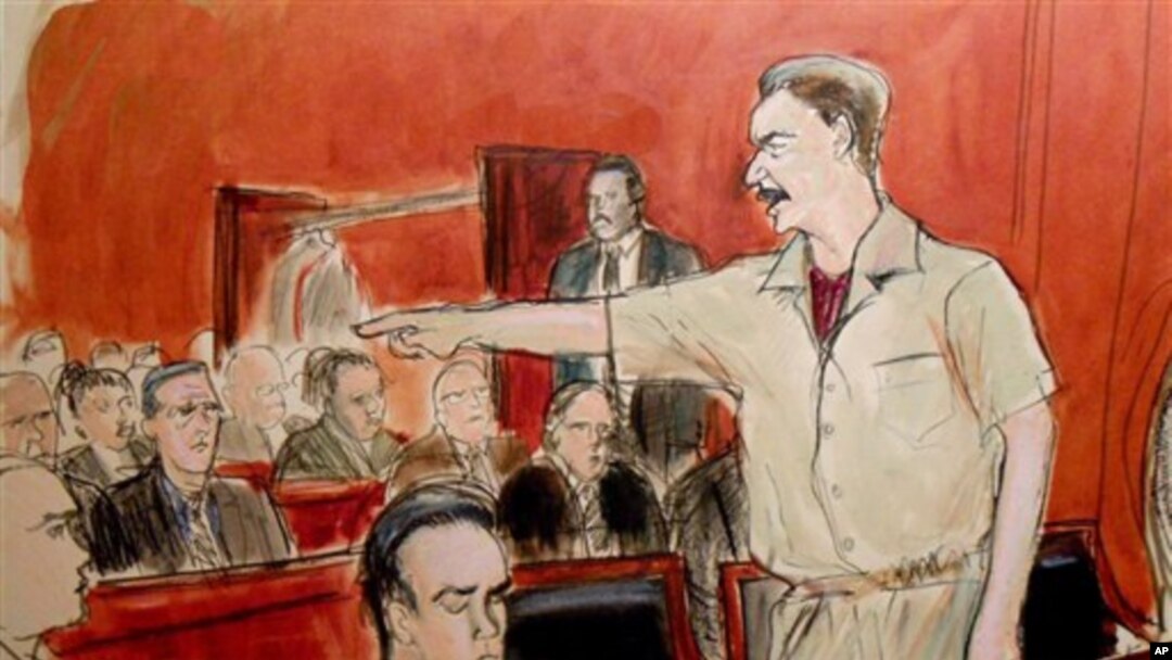 Suasana persidangan pedagang senjata Rusia, Viktor Bout di New York (5/4). Bout dijatuhi hukuman 25 tahun penjara atas keterlibatannya dalam penjualan senjata untuk mendukung terorisme.