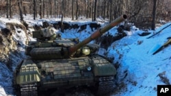 Un char des séparatistes prousses, le 14 janvier 2015.
