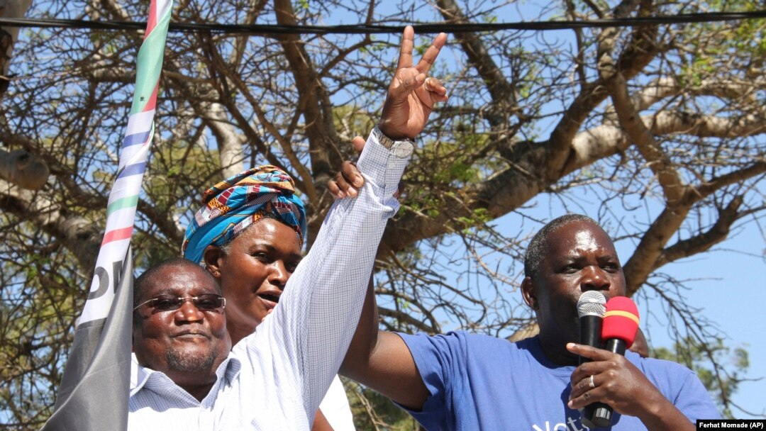 Umukuru w'umugambwe Renamo, Ossufo Momade, mu myiyamamazo y'amatora yo kuwa 15/10/2019.