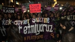 In the last year, women's rights movements across Turkey have become an increasingly vocal in their criticism of the government over fears hard won gender rights are under threat. (Dorian Jones/VOA)