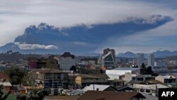 View of the Calbuco volcano from Puerto Montt, southern Chile, April 30, 2015.