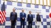 조 바이든(왼쪽 두번째) 미국 대통령이 24일 도쿄에서 4개국 안보협의체 '쿼드' 회원국 정상들과 기념촬영하고 있다. 왼쪽부터 앤서니 앨버니지 호주 총리, 바이든 대통령, 기시다 후미오 일본 총리, 나렌드라 모디 인도 총리.