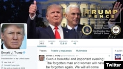 Trump actualiza su Twitter como presidente electo