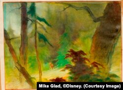 Taking inspiration from Song dynasty lanscape painters, Tyrus Wong created the sense of a vast forest with just a few strokes.