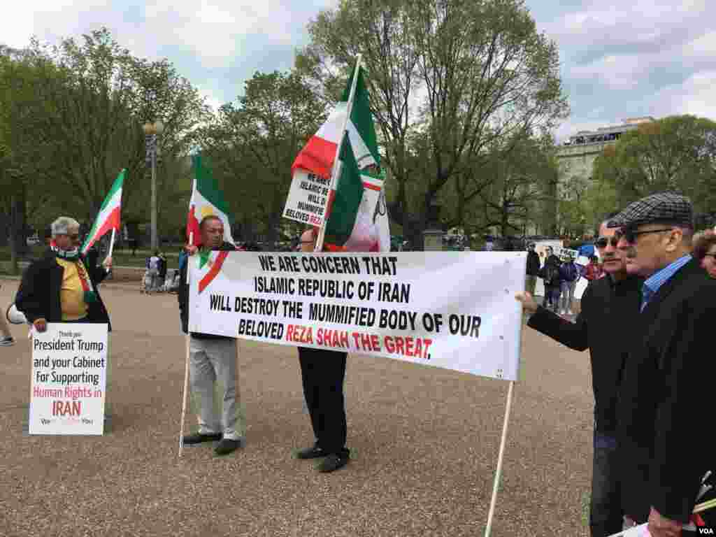 Protest next to the White House for concerns about Reza shah mummy, تجمع مقابل کاخ سفید با ابراز نگرانی برای مومیایی رضا شاه 